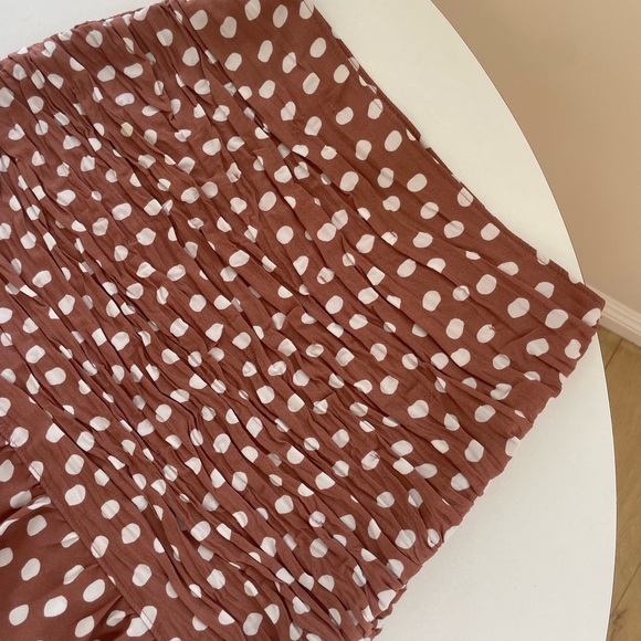ABERCROMBIE & FITCH Polka Dot Ruffled Brown / White Skirt - XS - Picture 2 of 8